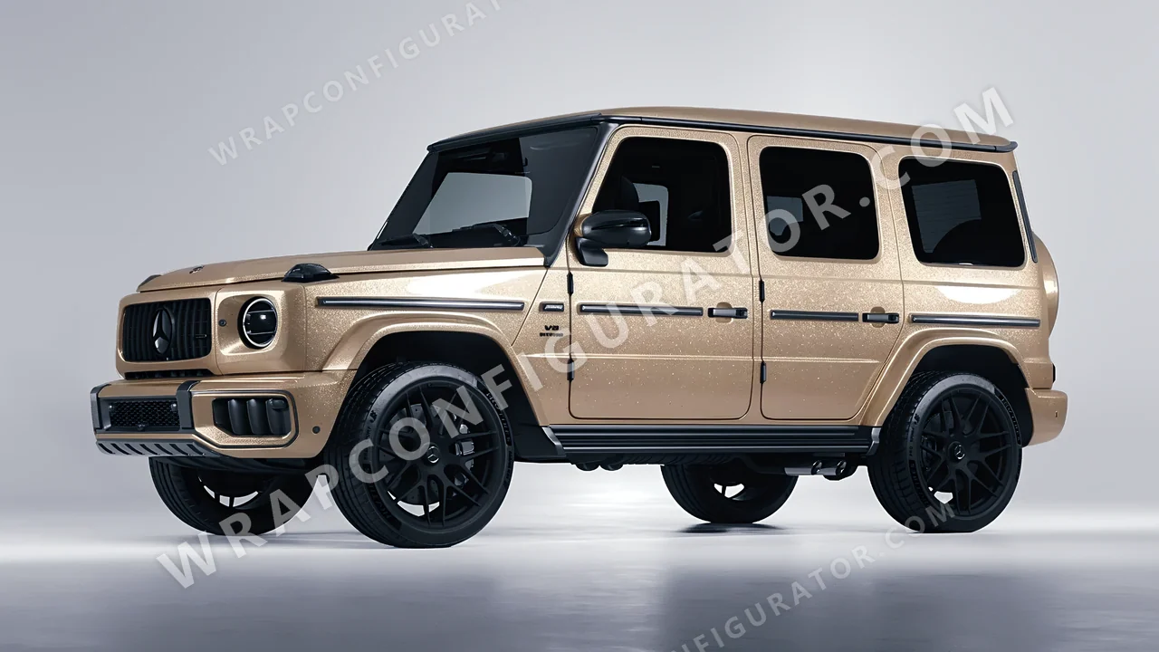 Brown Mercedes-Benz G Class AMG 2025 wrapped in Avery Dennison Sand Sparkle SW900-255-M