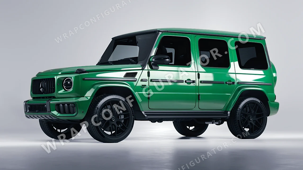 Green Mercedes-Benz G Class AMG 2025 wrapped in 3M Gloss Kelly Green G46