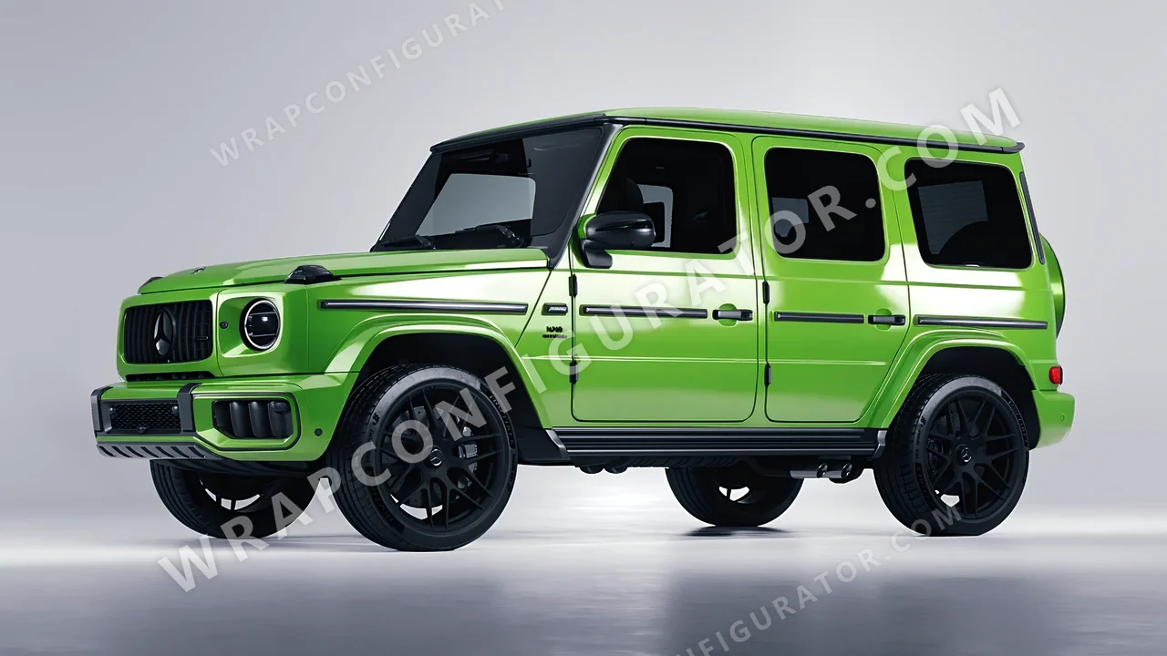Green Mercedes-Benz G Class AMG 2025 wrapped in 3M Gloss Light Green G16