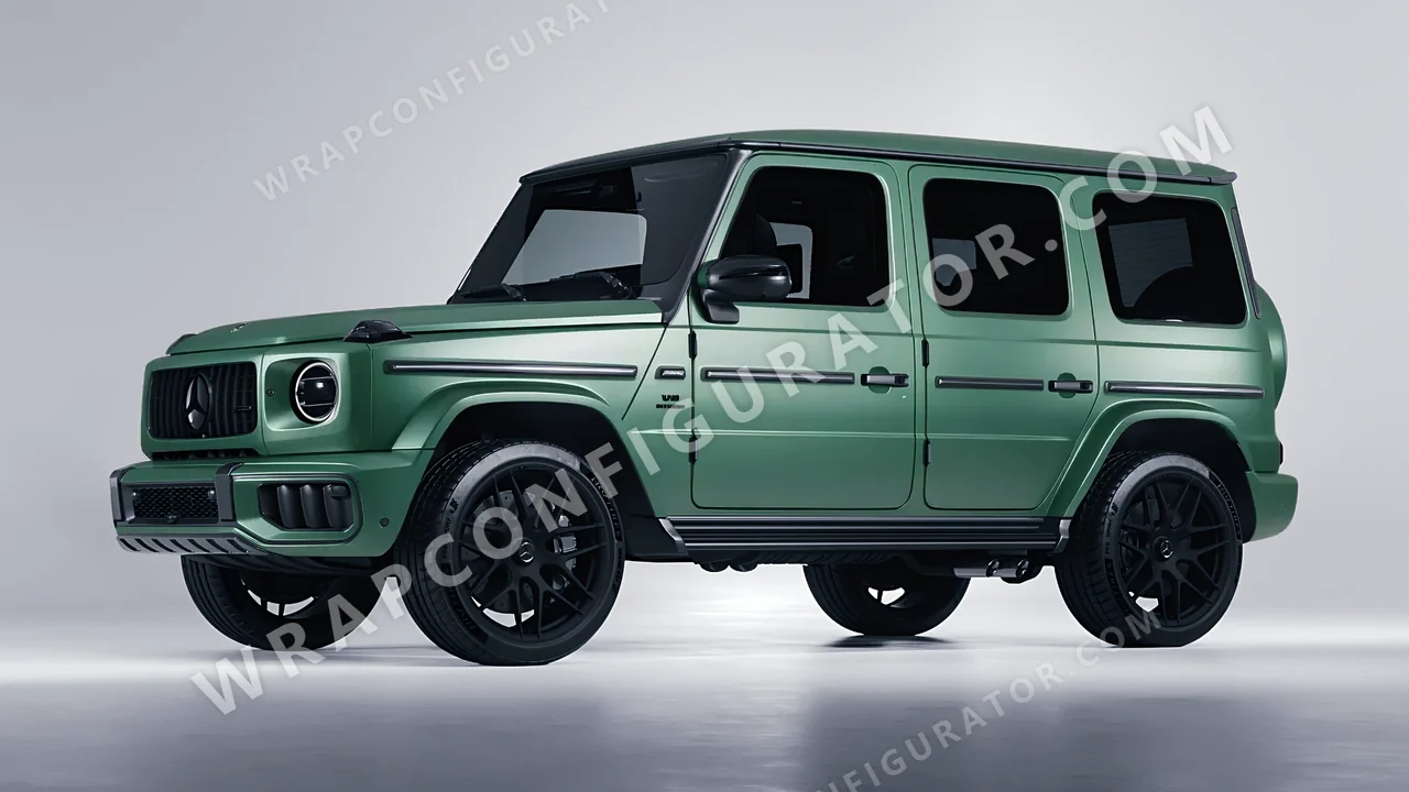 Green Mercedes-Benz G Class AMG 2025 wrapped in 3M Matte Pine Green Metallic M206