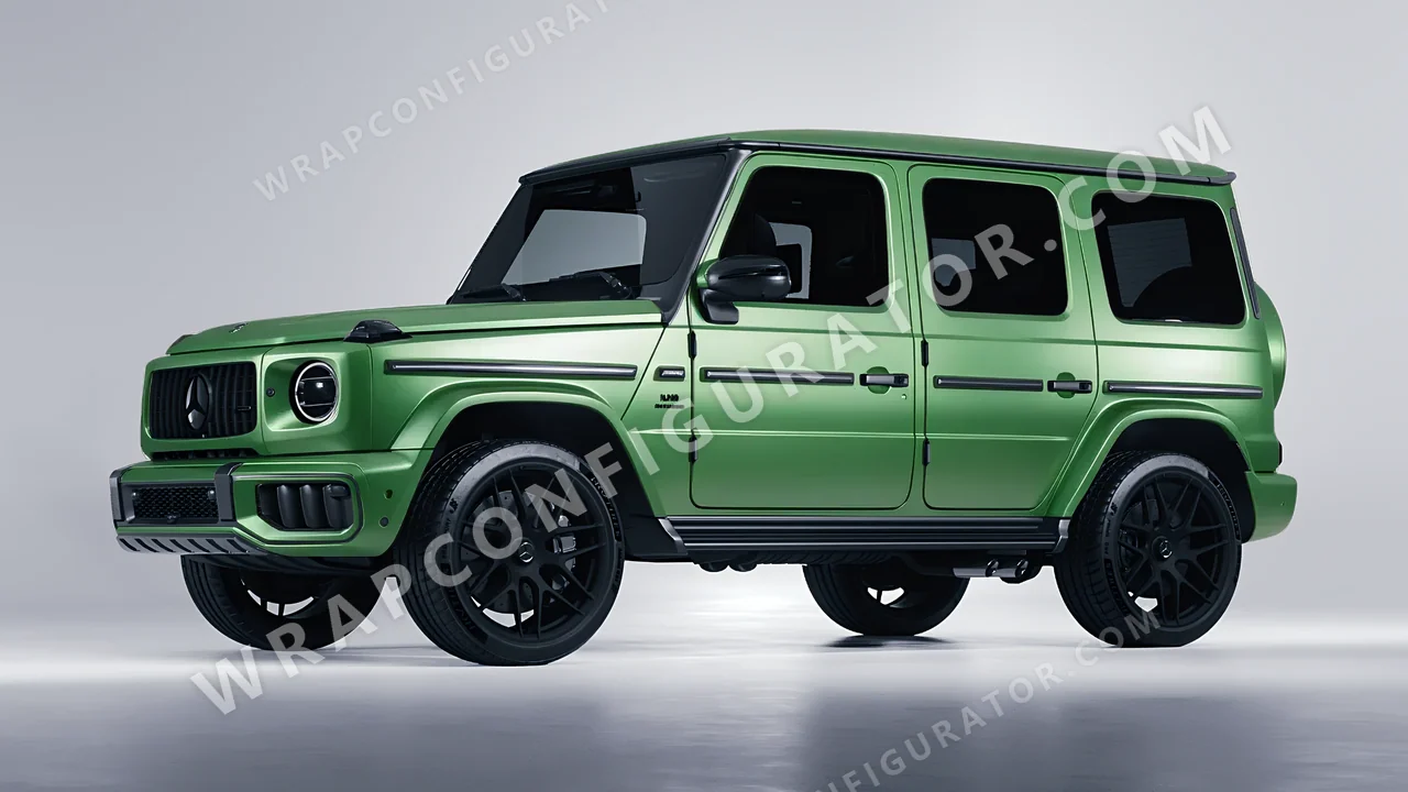 Green Mercedes-Benz G Class AMG 2025 wrapped in 3M Satin Apple Green S196