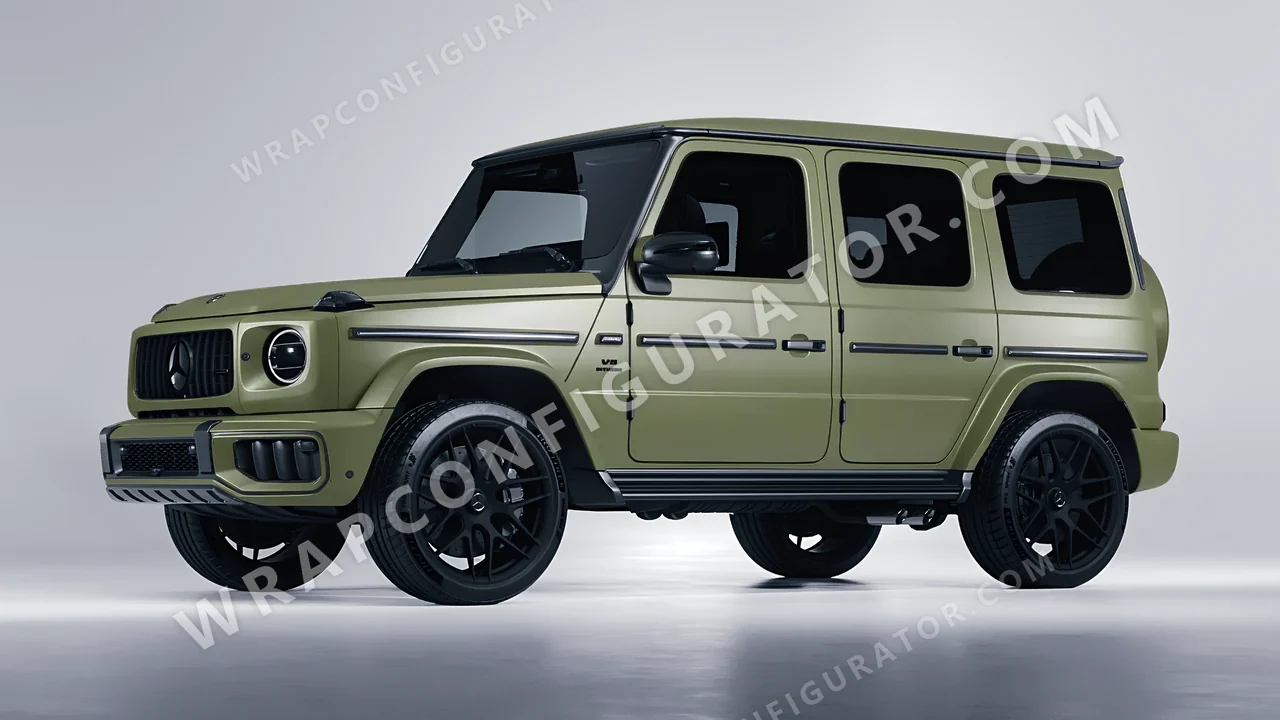 Green Mercedes-Benz G Class AMG 2025 wrapped in Avery Dennison Khaki Green SW900-711-O