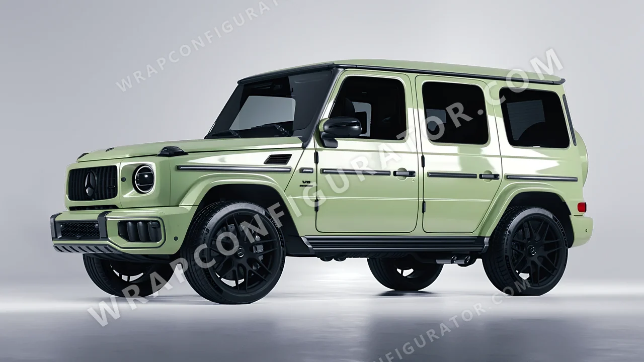 Green Mercedes-Benz G Class AMG 2025 wrapped in Avery Dennison Light Pistachio SW900-728-O
