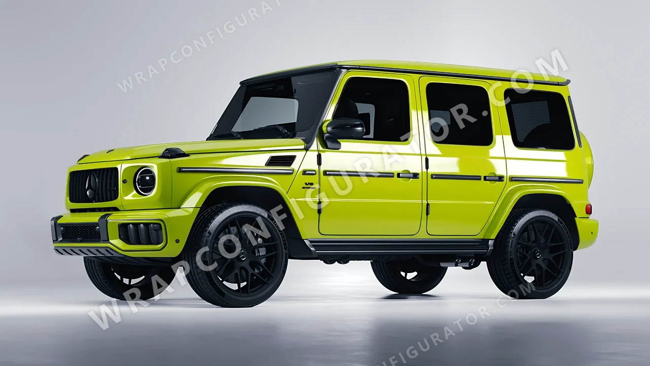Green Mercedes-Benz G Class AMG 2025 wrapped in Avery Dennison Lime Green SW900-731-O