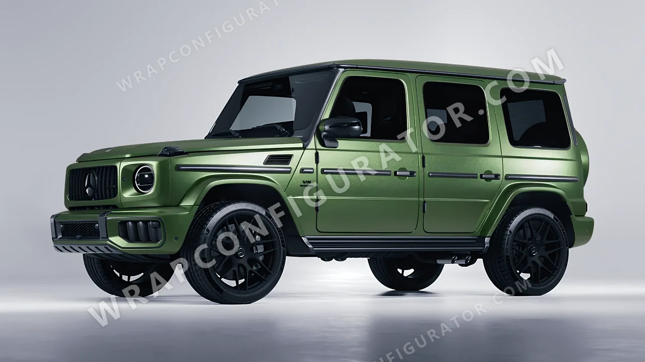 Green Mercedes-Benz G Class AMG 2025 wrapped in Avery Dennison Moss Green SW900-737-M