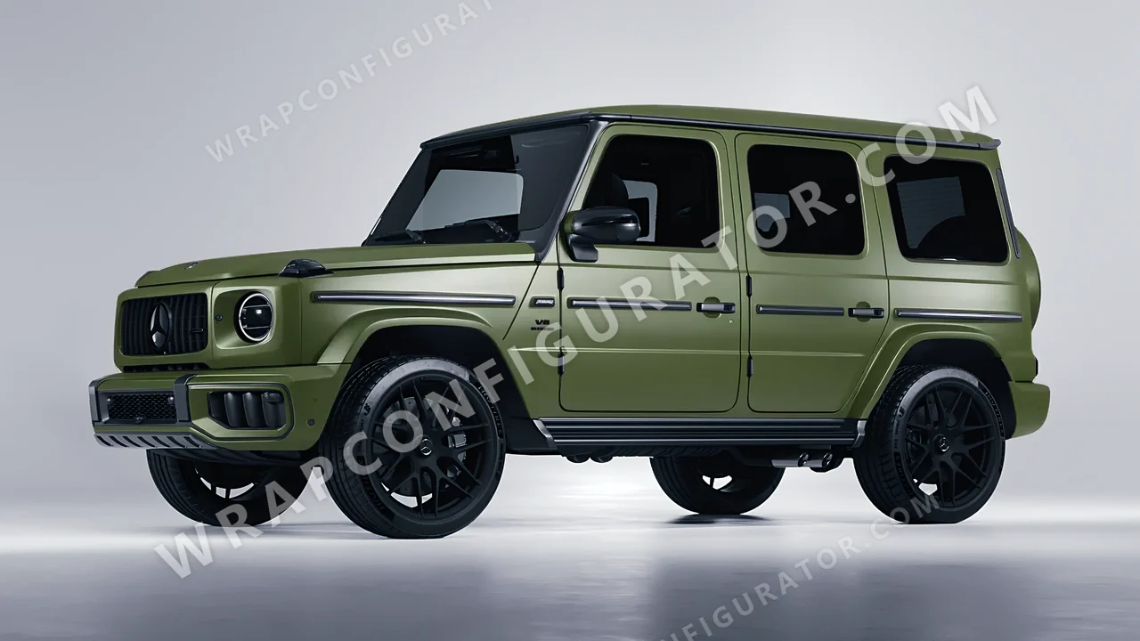 Green Mercedes-Benz G Class AMG 2025 wrapped in Avery Dennison Olive Green SW900-732-O