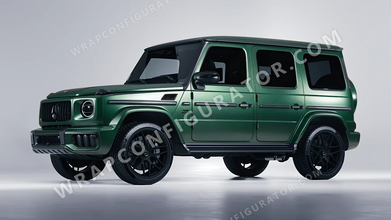 Green Mercedes-Benz G Class AMG 2025 wrapped in Avery Dennison Pearl Dark Green SW900-796-S