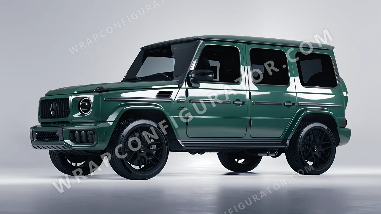 Green Mercedes-Benz G Class AMG 2025 wrapped in Avery Dennison Smooth Sage SW900-729-O
