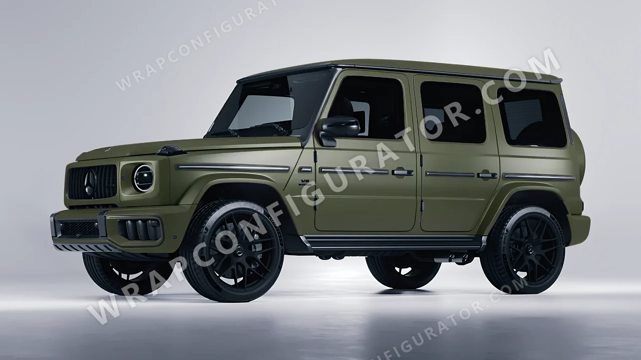 Green Mercedes-Benz G Class AMG 2025 wrapped in Colourshield PPF by HyperPro Army Green SMF04-P
