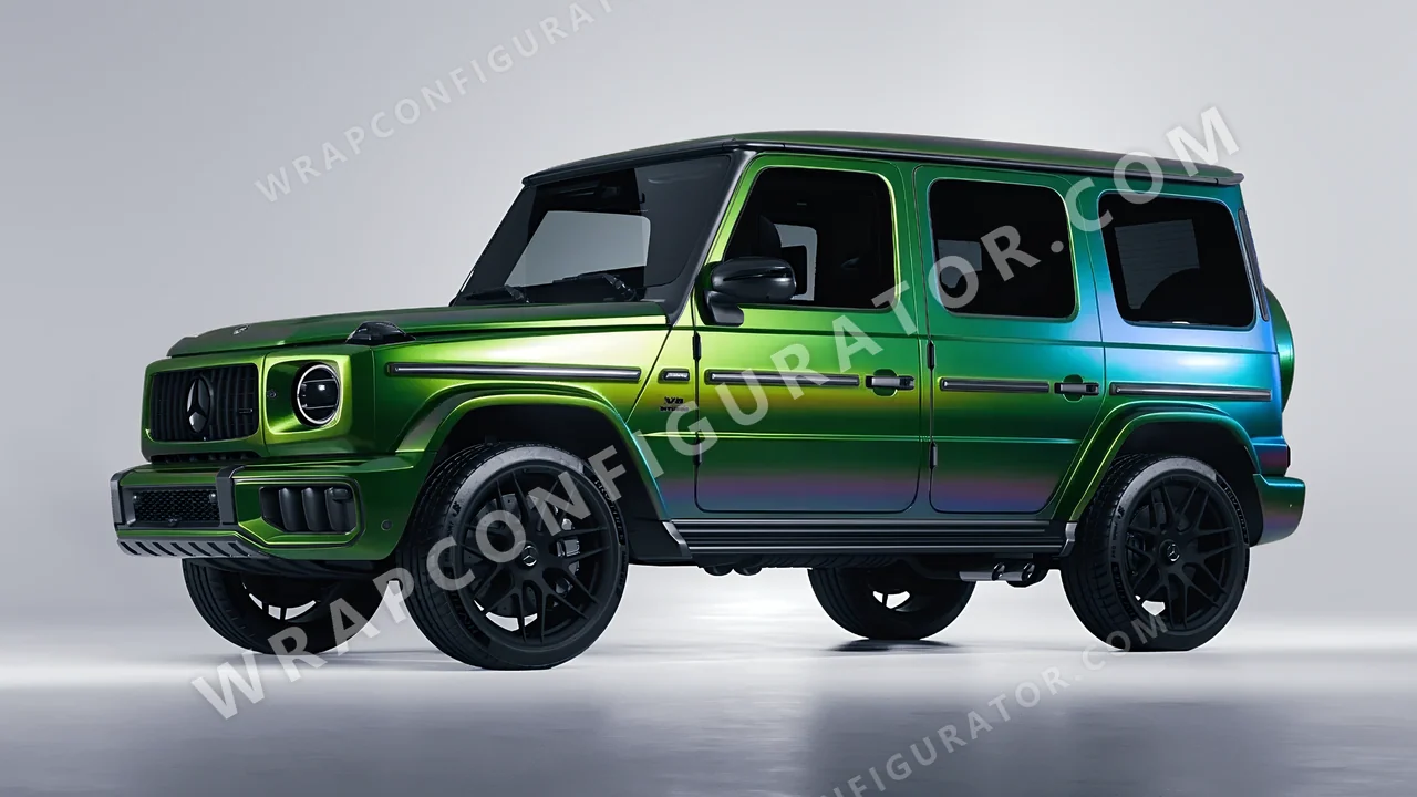 Green Mercedes-Benz G Class AMG 2025 wrapped in Colourshield PPF by HyperPro Aurora Green GB01-P