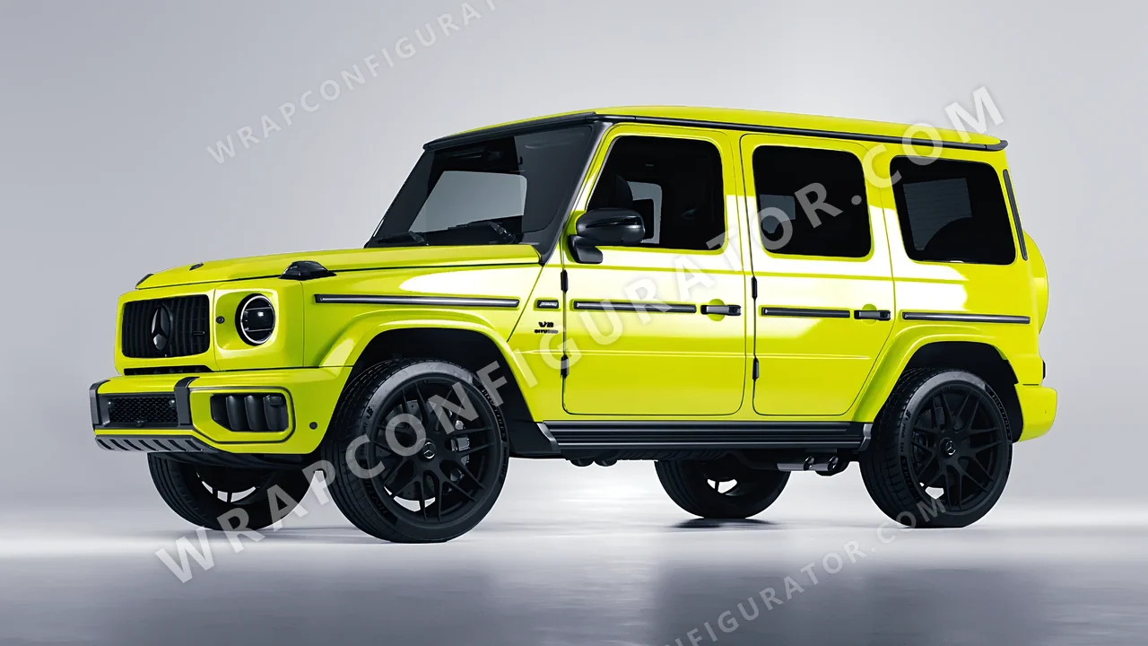 Green Mercedes-Benz G Class AMG 2025 wrapped in Colourshield PPF by HyperPro Lemon Green HGF77-P