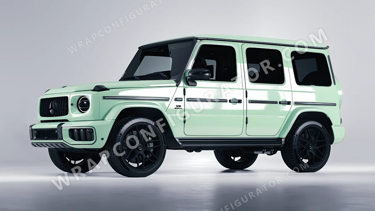 Green Mercedes-Benz G Class AMG 2025 wrapped in Colourshield PPF by HyperPro Light Mint Green HGF41-P