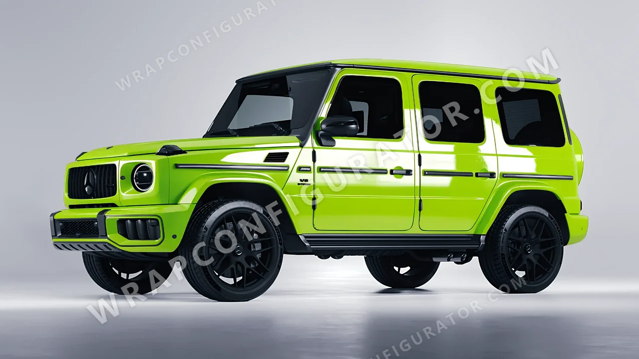 Green Mercedes-Benz G Class AMG 2025 wrapped in Colourshield PPF by HyperPro Neon Green HGF76-P