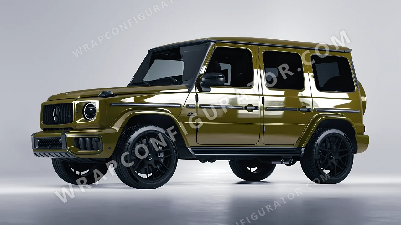 Green Mercedes-Benz G Class AMG 2025 wrapped in Inozetek Dynamic PPF Army Green DPPF933