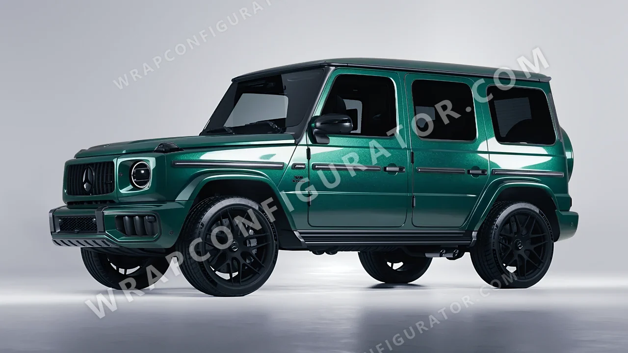 Green Mercedes-Benz G Class AMG 2025 wrapped in Inozetek Dynamic PPF Emerald Green DPPF902
