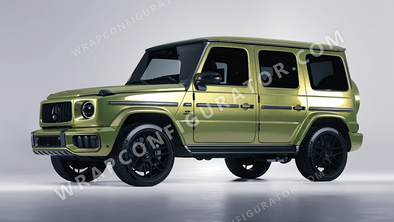 Green Mercedes-Benz G Class AMG 2025 wrapped in Inozetek Dynamic PPF Golden Green DPPF929