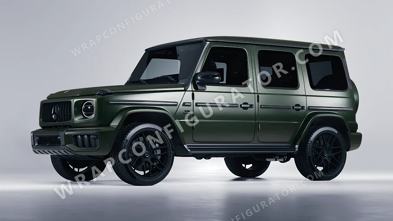 Green Mercedes-Benz G Class AMG 2025 wrapped in Inozetek Dynamic PPF Midnight Moss DPPF804