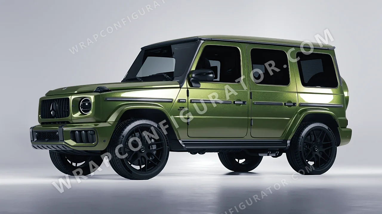 Green Mercedes-Benz G Class AMG 2025 wrapped in Inozetek Dynamic PPF Olive DPPF931