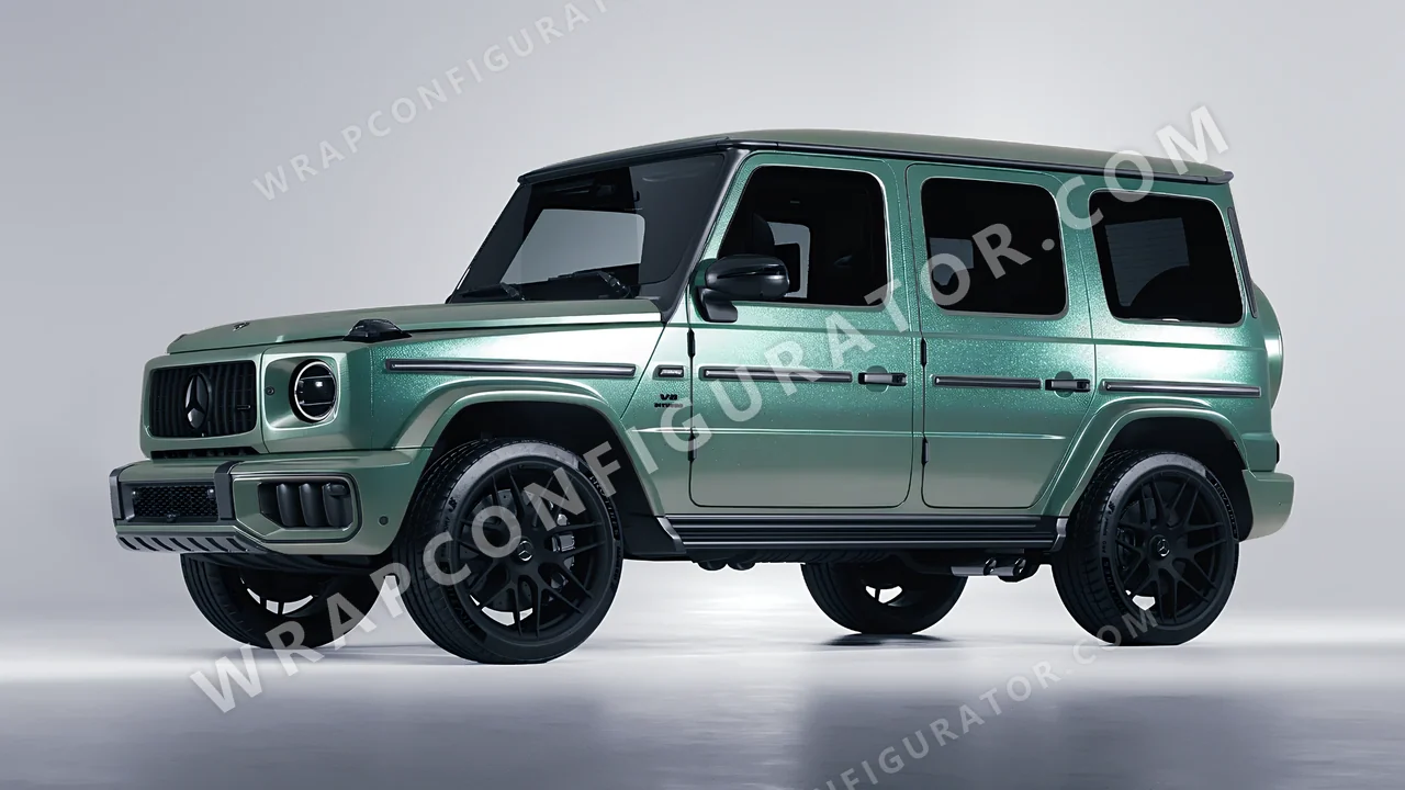 Green Mercedes-Benz G Class AMG 2025 wrapped in Inozetek Dynamic PPF Sage Green DPPF710