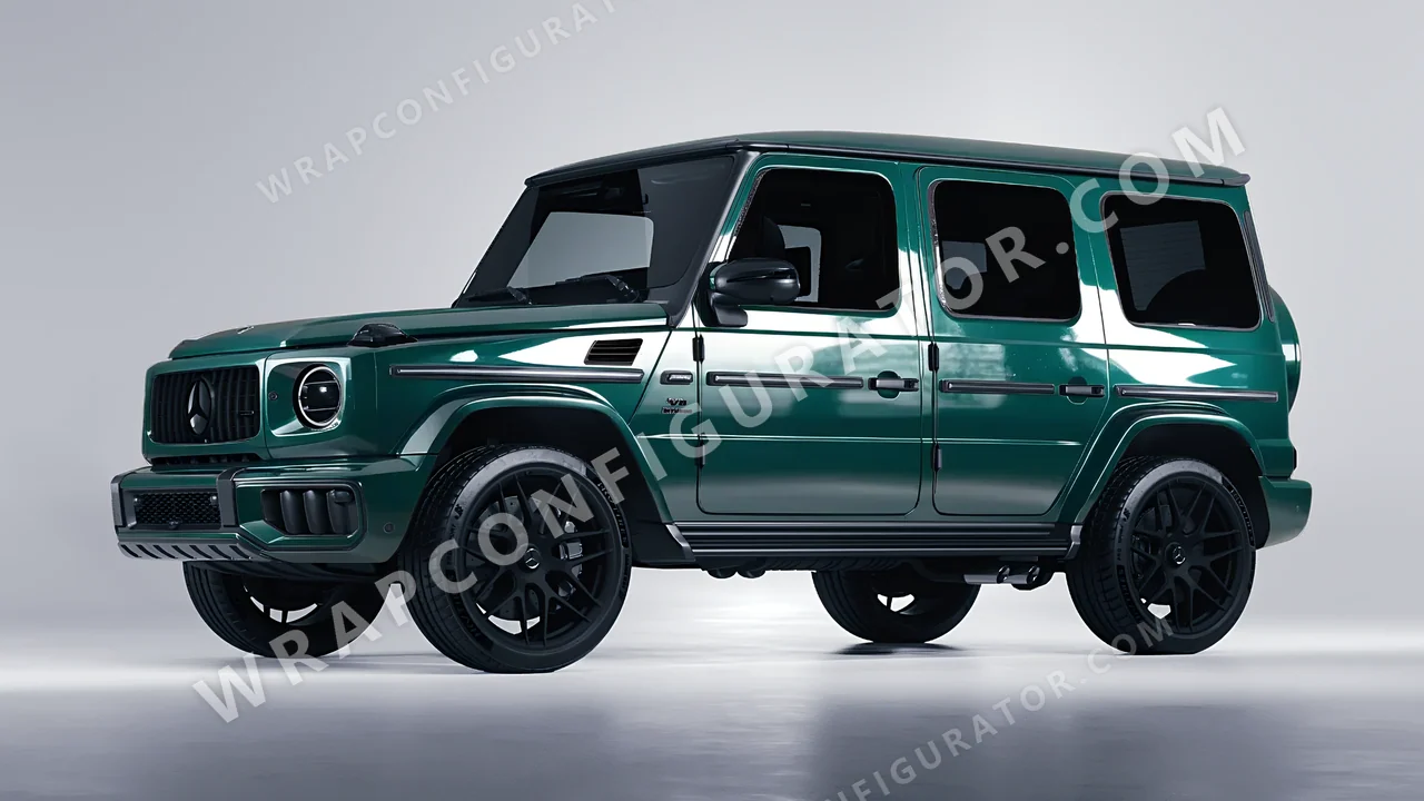 Green Mercedes-Benz G Class AMG 2025 wrapped in Inozetek Dynamic PPF Shadow Green DPPF706