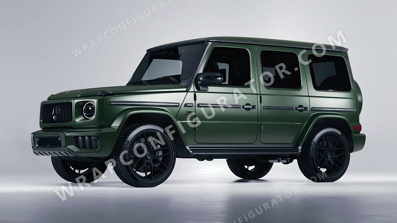 Green Mercedes-Benz G Class AMG 2025 wrapped in Inozetek Dynamic PPF Urban British Green URBN101