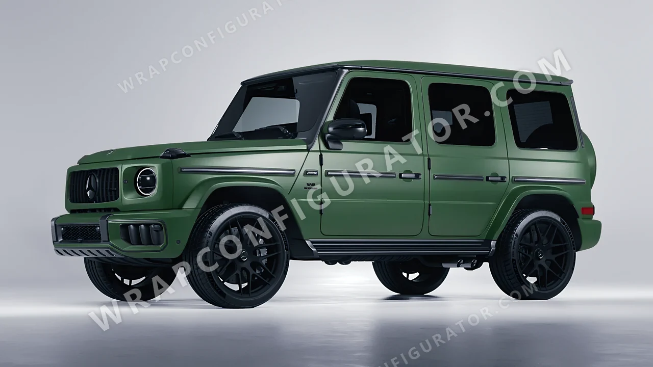 Green Mercedes-Benz G Class AMG 2025 wrapped in KPMF Absolute Matt Forest Green K75806