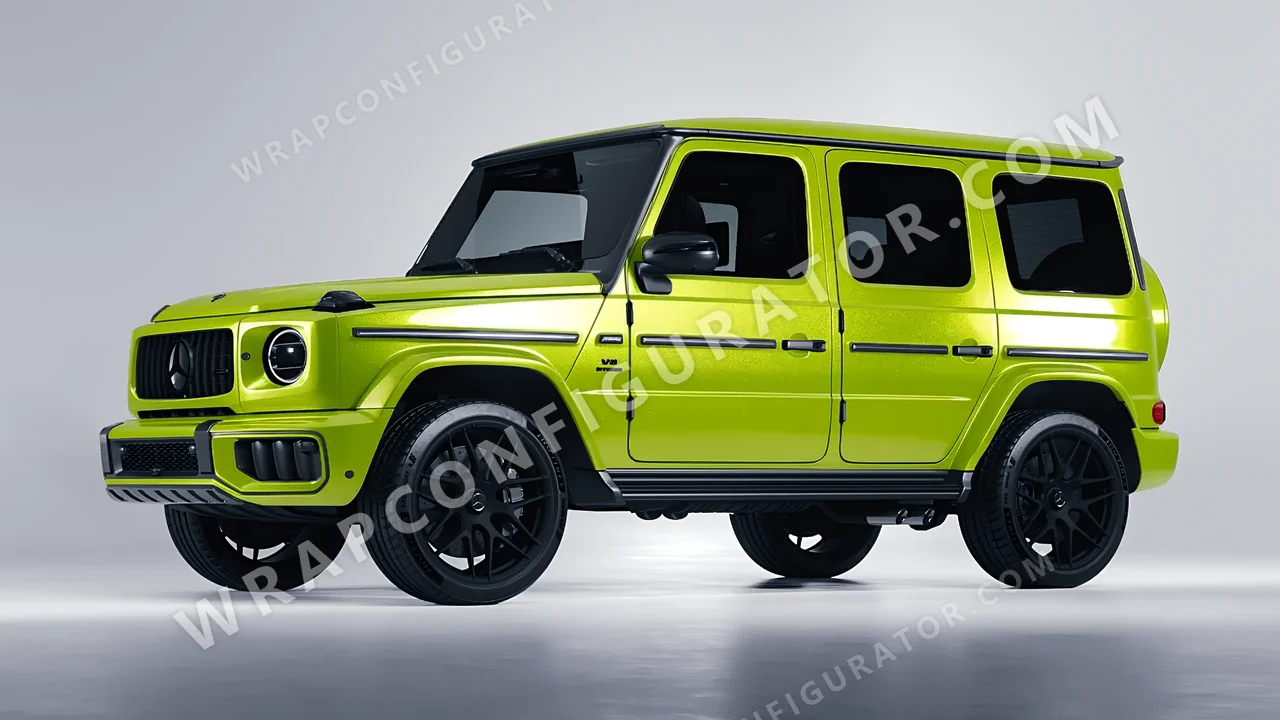 Green Mercedes-Benz G Class AMG 2025 wrapped in KPMF Dynamic Lime K75454