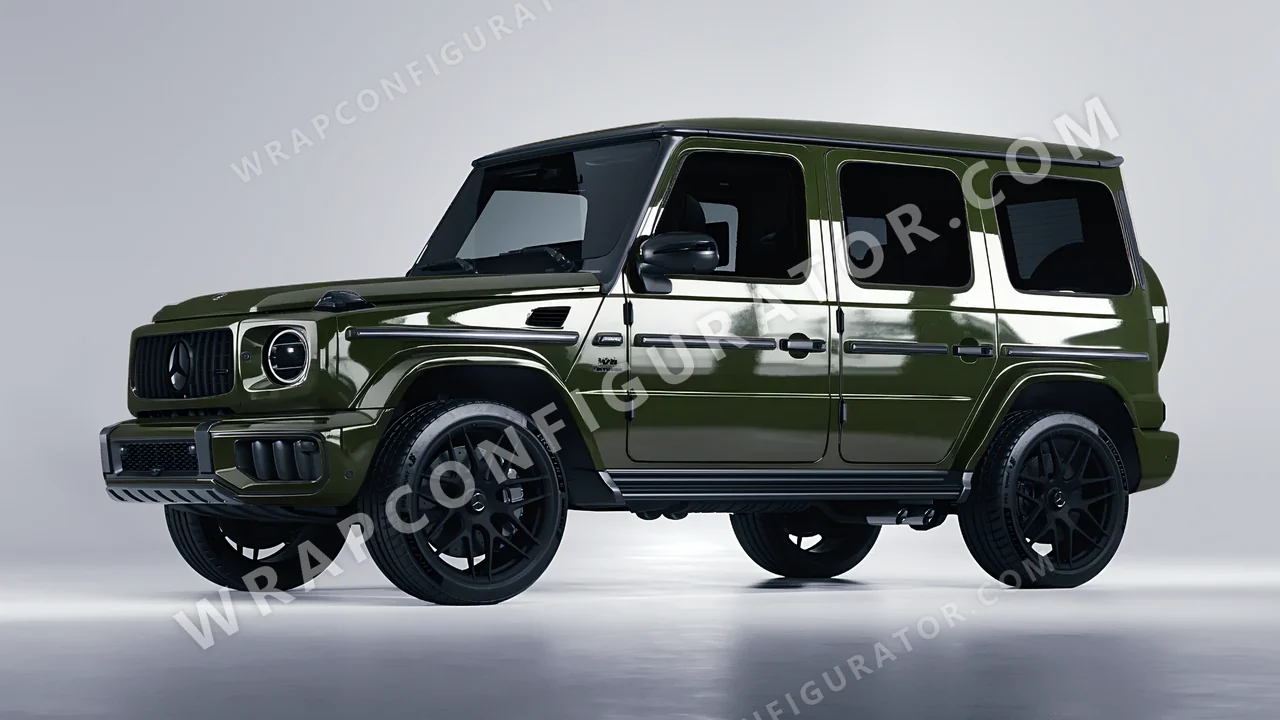 Green Mercedes-Benz G Class AMG 2025 wrapped in ORACAL Bottle Green 970RA-286G