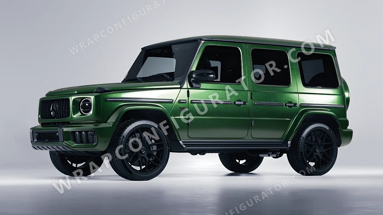 Green Mercedes-Benz G Class AMG 2025 wrapped in ORACAL Fir Green 970RA-677G