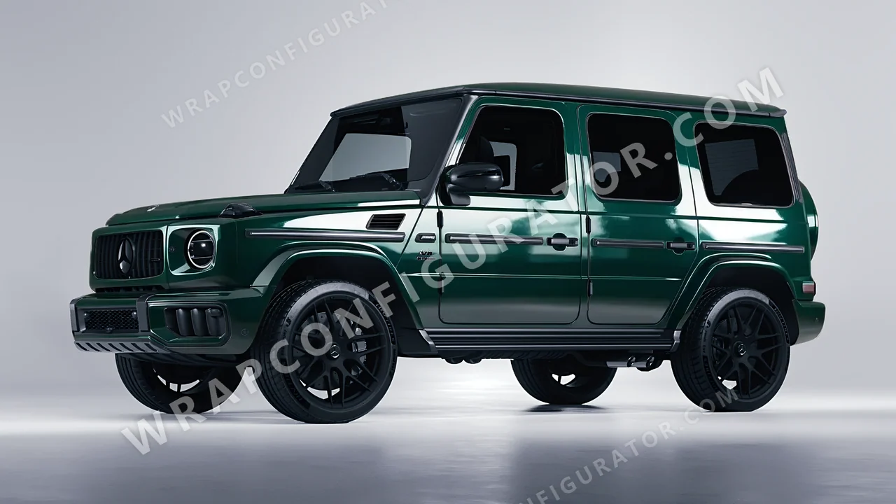 Green Mercedes-Benz G Class AMG 2025 wrapped in ORACAL Fir Tree Green 970RA-622G