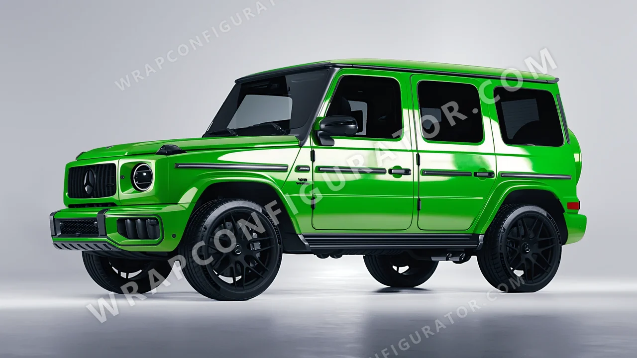 Green Mercedes-Benz G Class AMG 2025 wrapped in ORACAL Lawn Green 970RA-464G