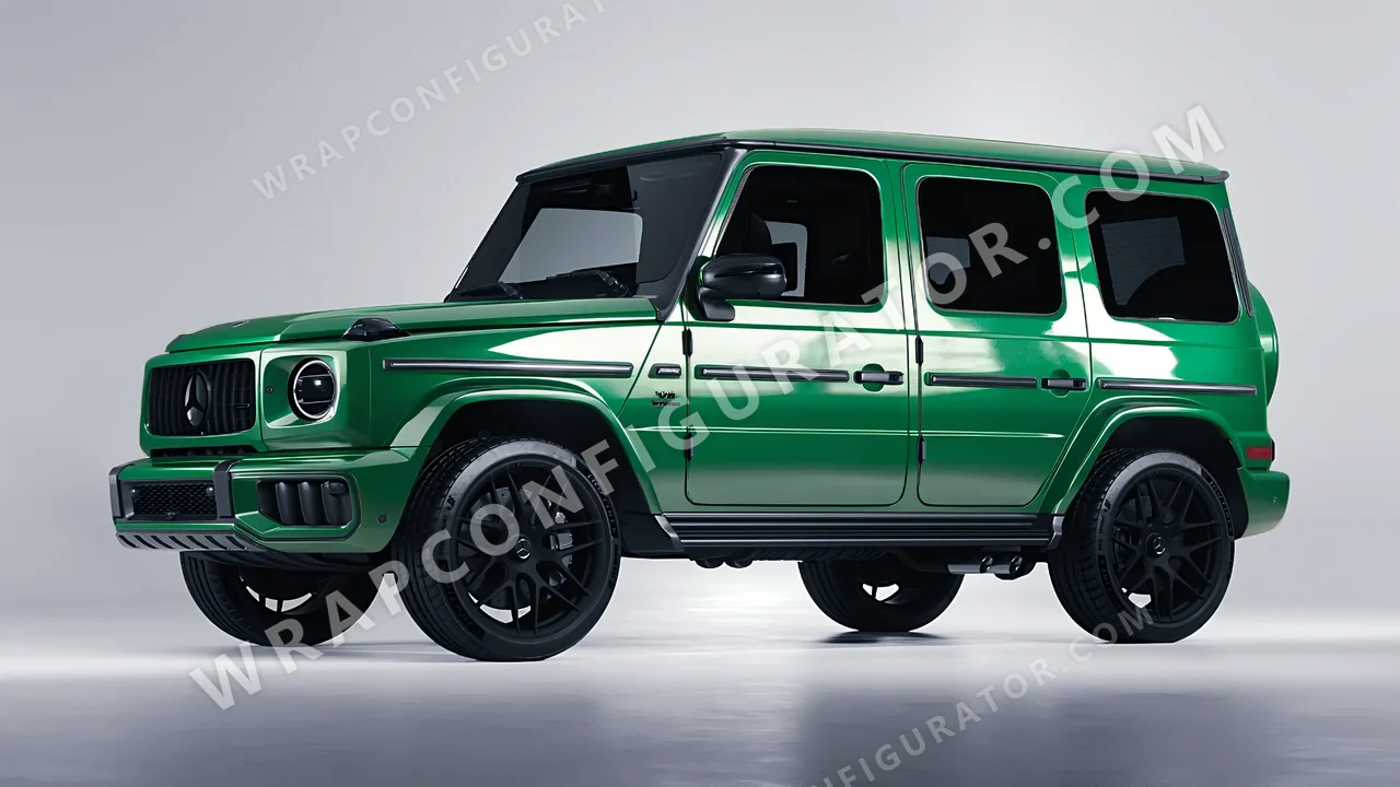 Green Mercedes-Benz G Class AMG 2025 wrapped in ORACAL Police Green 970RA-612G