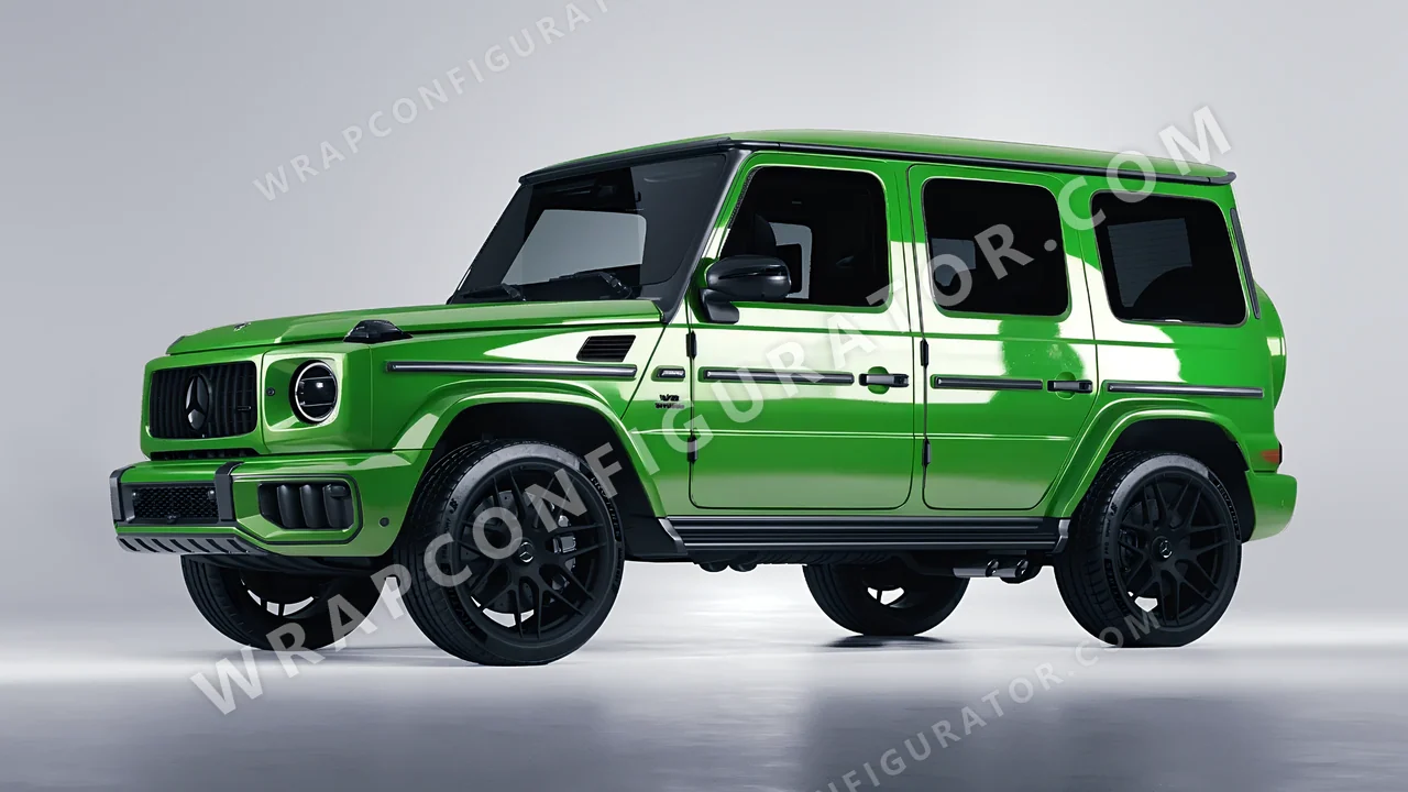 Green Mercedes-Benz G Class AMG 2025 wrapped in ORACAL Tree Green 970RA-486G