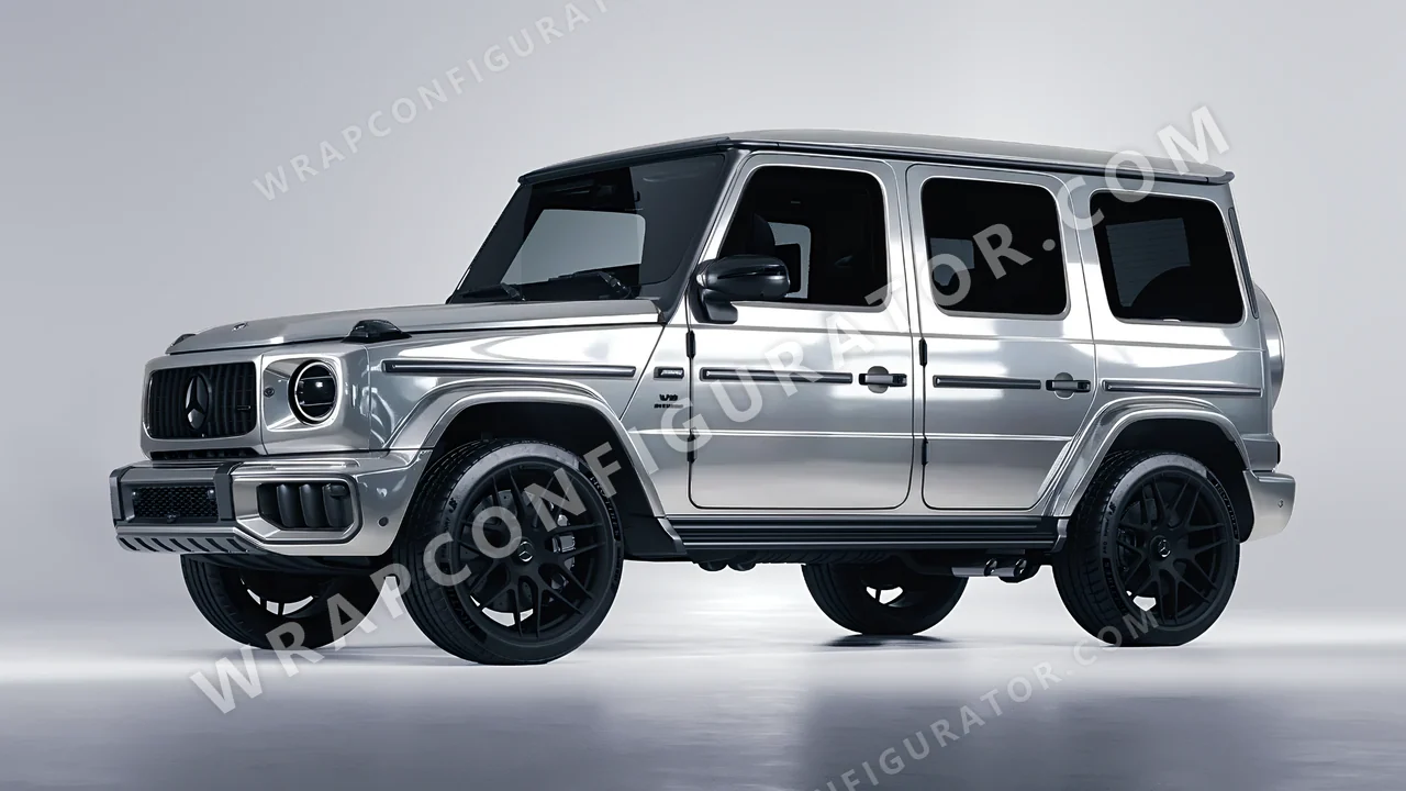 Grey Mercedes-Benz G Class AMG 2025 wrapped in 3M Gloss Sterling Silver G251