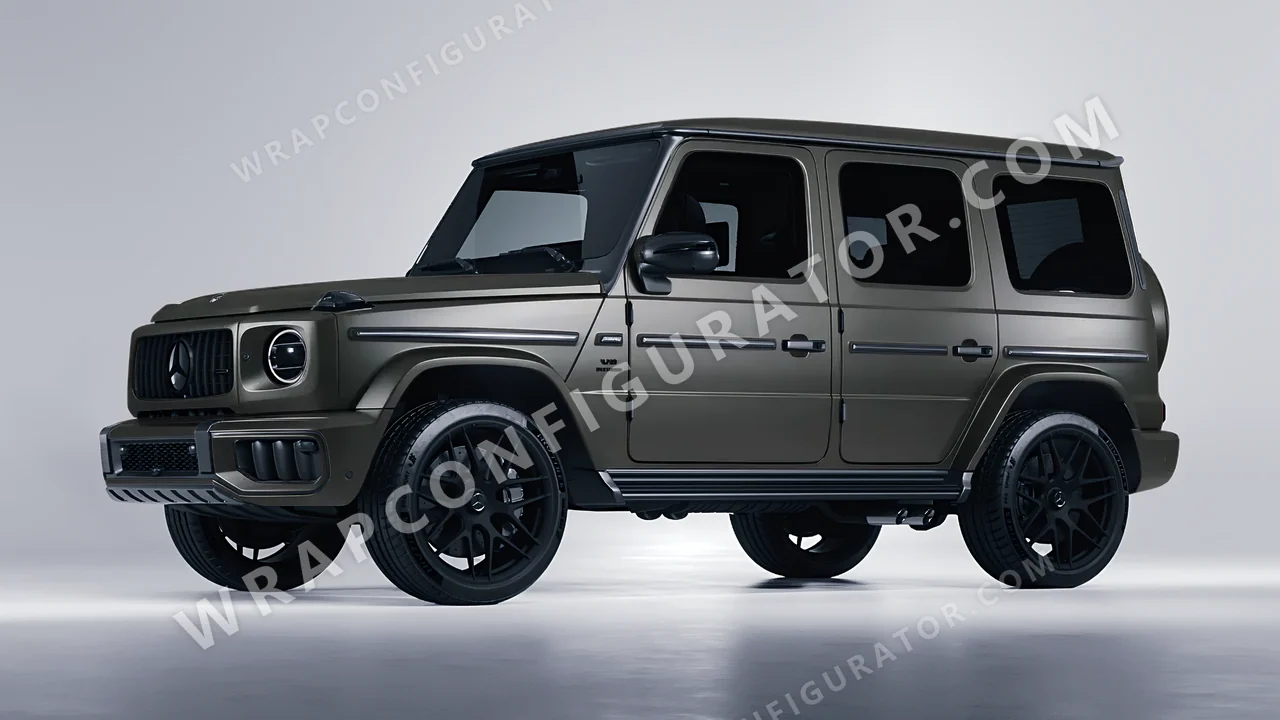 Grey Mercedes-Benz G Class AMG 2025 wrapped in 3M Matte Charcoal Metallic M211