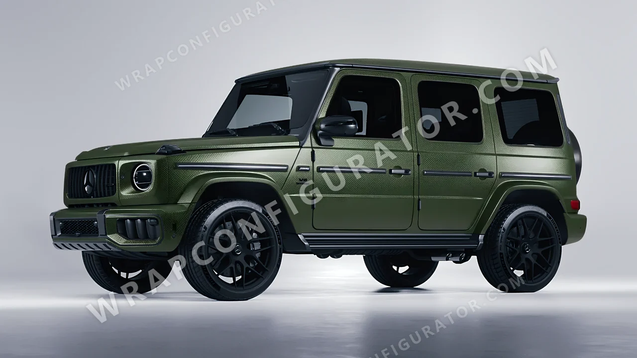 Grey Mercedes-Benz G Class AMG 2025 wrapped in 3M Shadow Military Green SB26