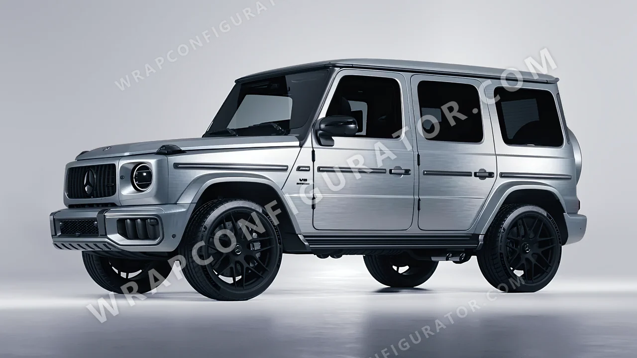 Grey Mercedes-Benz G Class AMG 2025 wrapped in Avery Dennison Brushed Steel SW900-813-X