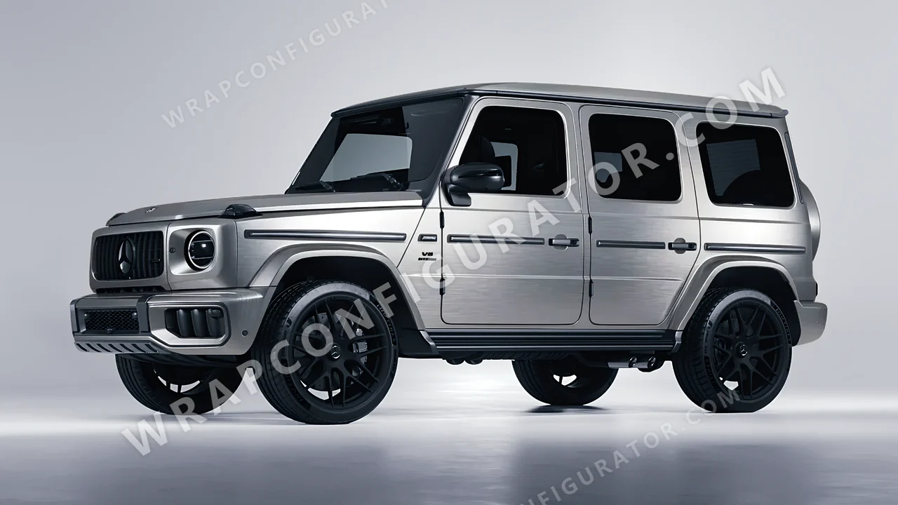 Grey Mercedes-Benz G Class AMG 2025 wrapped in Avery Dennison Brushed Titanium SW900-802-X