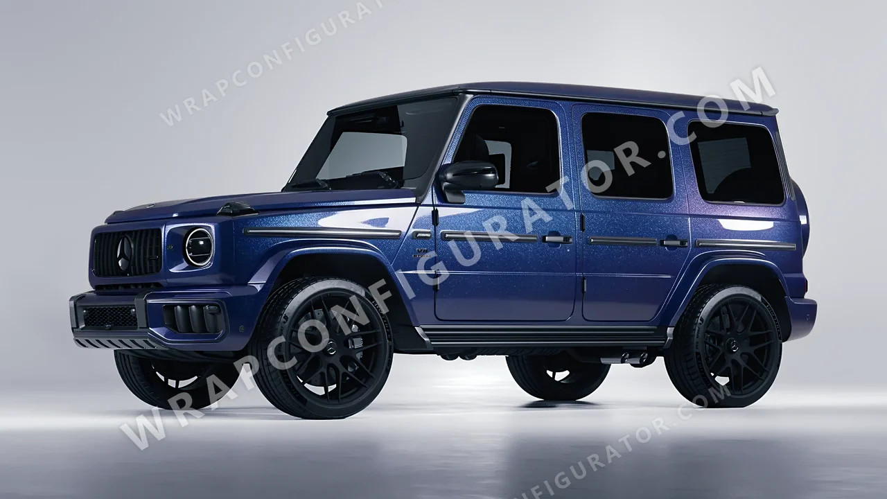 Grey Mercedes-Benz G Class AMG 2025 wrapped in Avery Dennison Magnetic Burst SW900-679-M