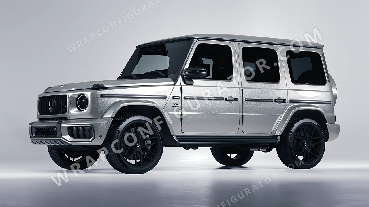 Grey Mercedes-Benz G Class AMG 2025 wrapped in Avery Dennison Silver SW900-803-M