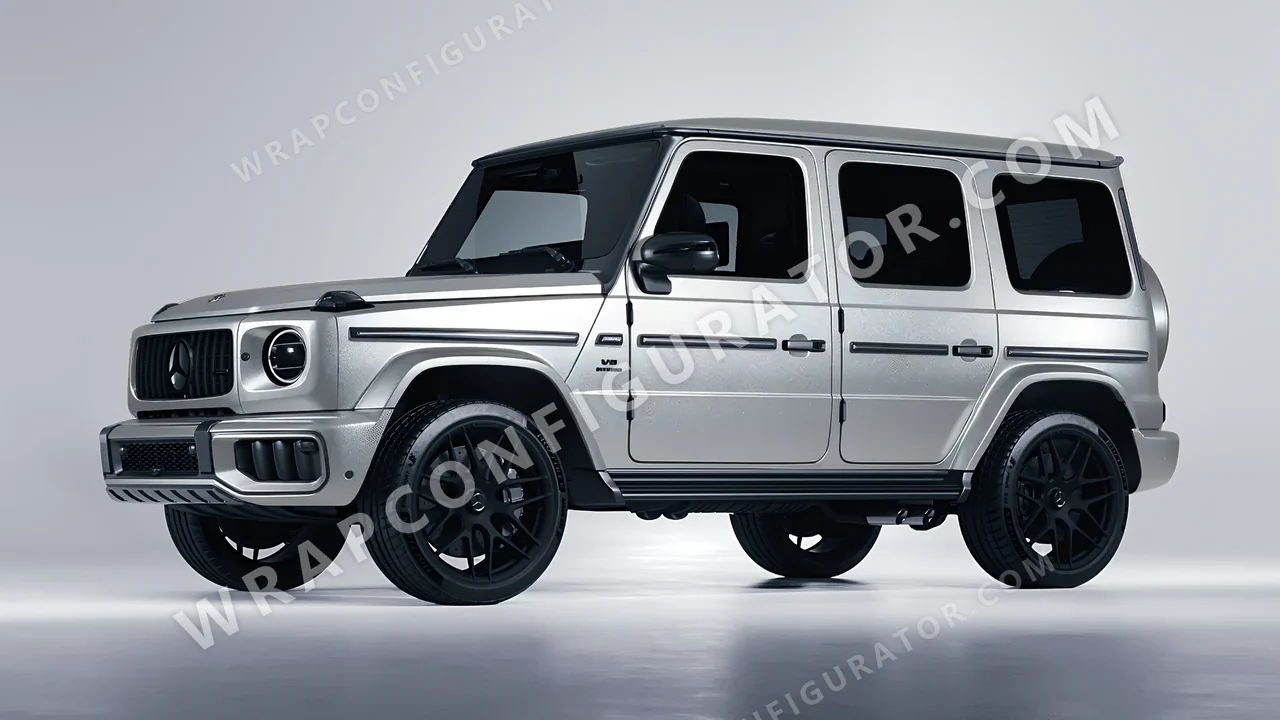 Grey Mercedes-Benz G Class AMG 2025 wrapped in Avery Dennison Silver SW900-857-M