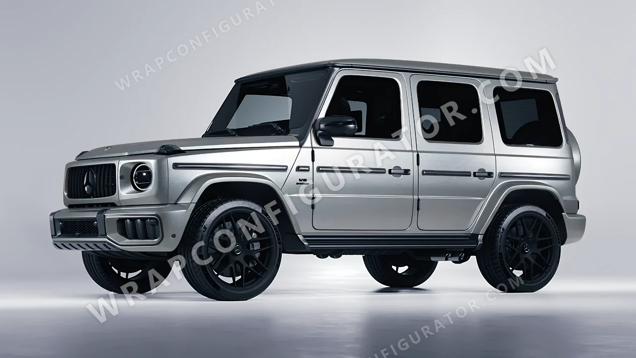 Grey Mercedes-Benz G Class AMG 2025 wrapped in Inozetek Dynamic PPF Silver DPPF808