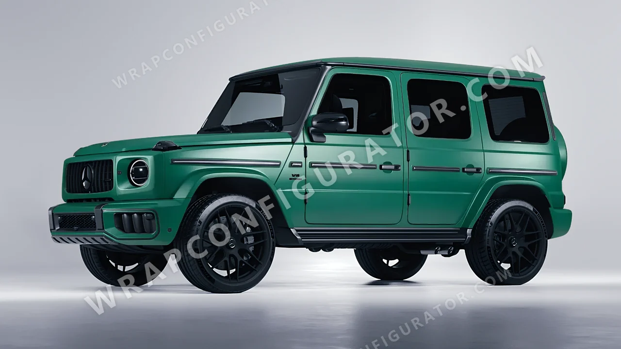 Grey Mercedes-Benz G Class AMG 2025 wrapped in KPMF Matt Iced Green Titanium K75507