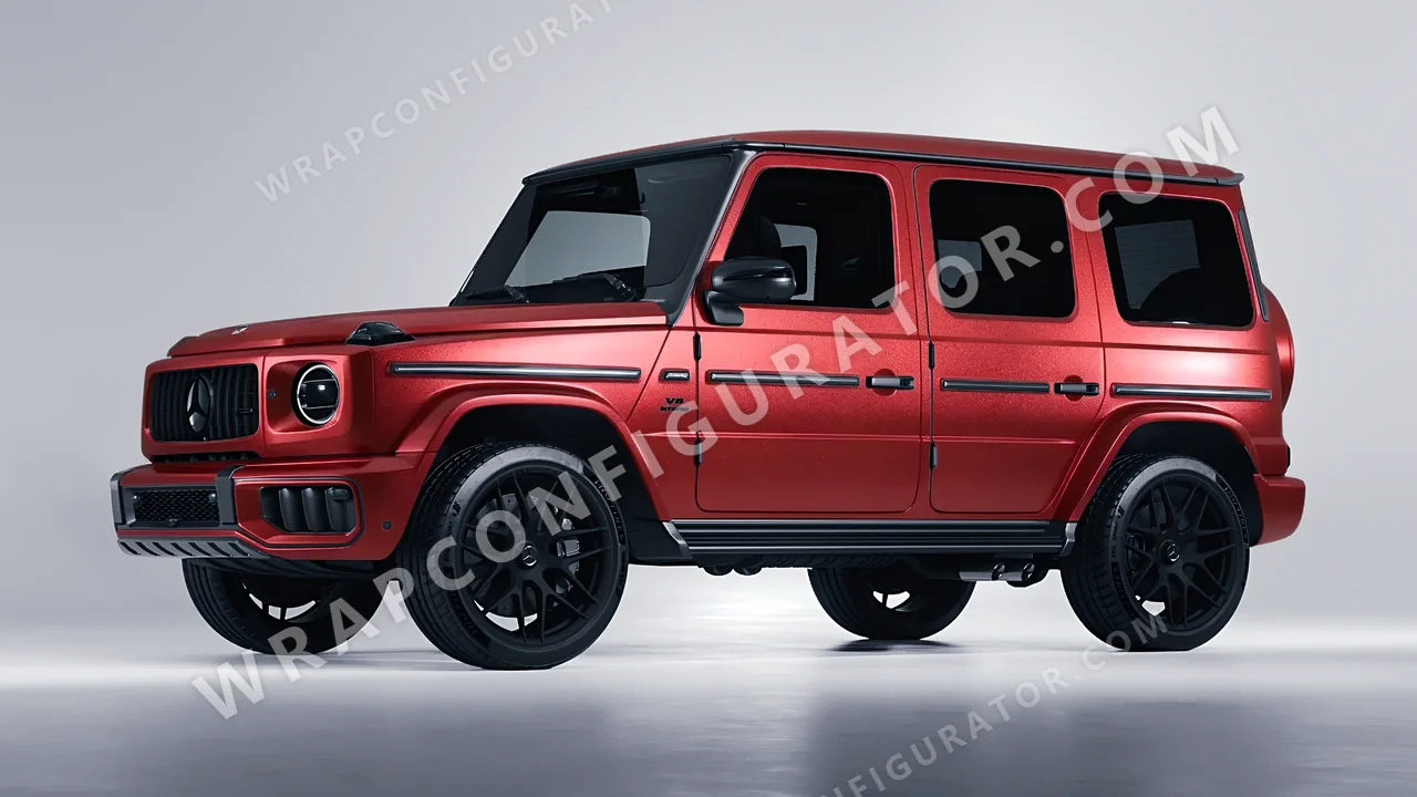 Grey Mercedes-Benz G Class AMG 2025 wrapped in KPMF Matt Iced Red Titanium K75506