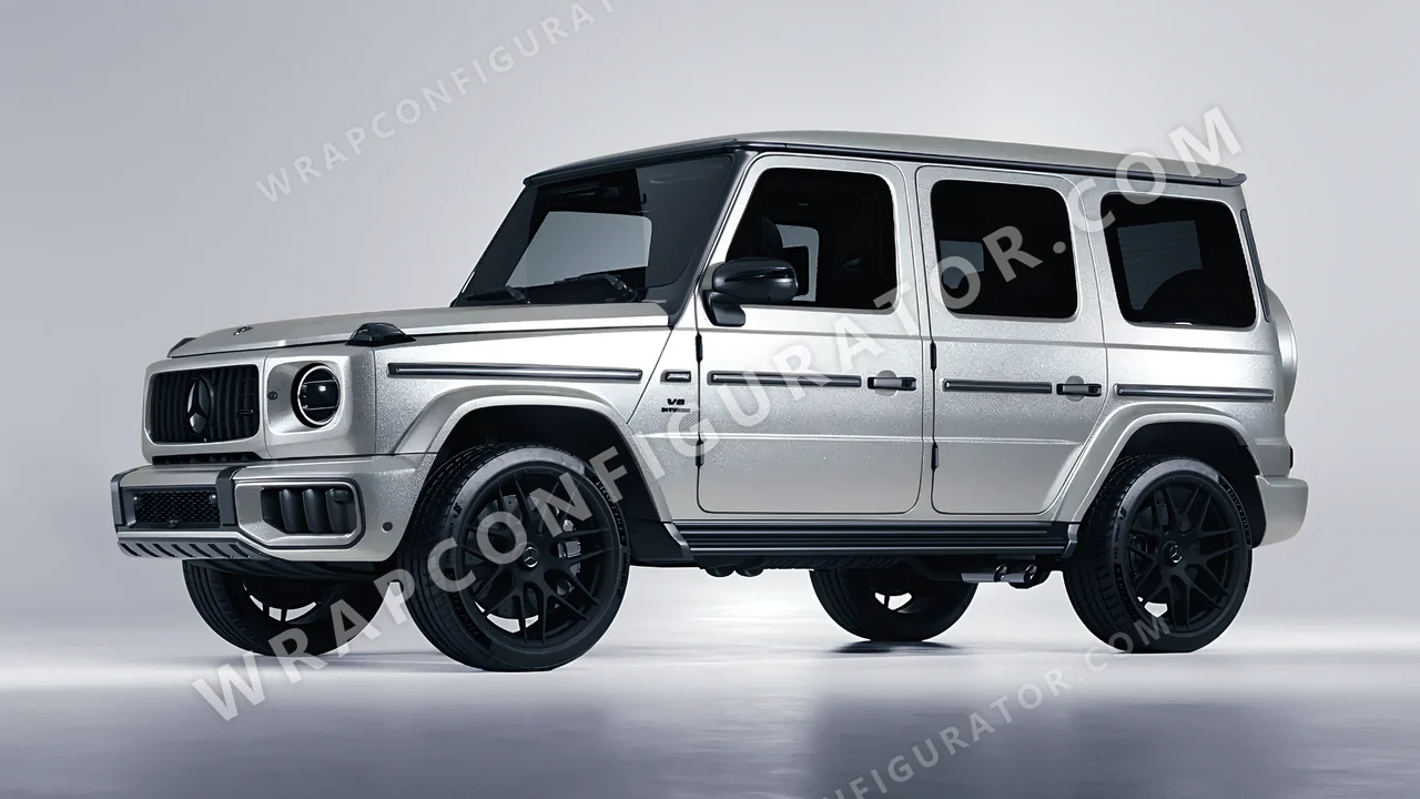 Grey Mercedes-Benz G Class AMG 2025 wrapped in KPMF Matt Iced Silver Titanium K75501