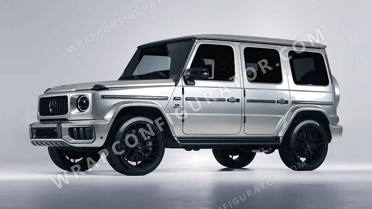 Grey Mercedes-Benz G Class AMG 2025 wrapped in ORACAL Silver Lake 970RA-904G