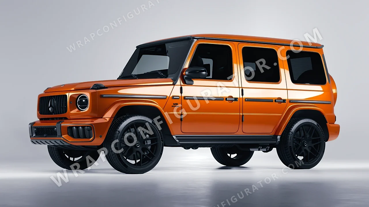 Orange Mercedes-Benz G Class AMG 2025 wrapped in 3M Gloss Burnt Orange G14