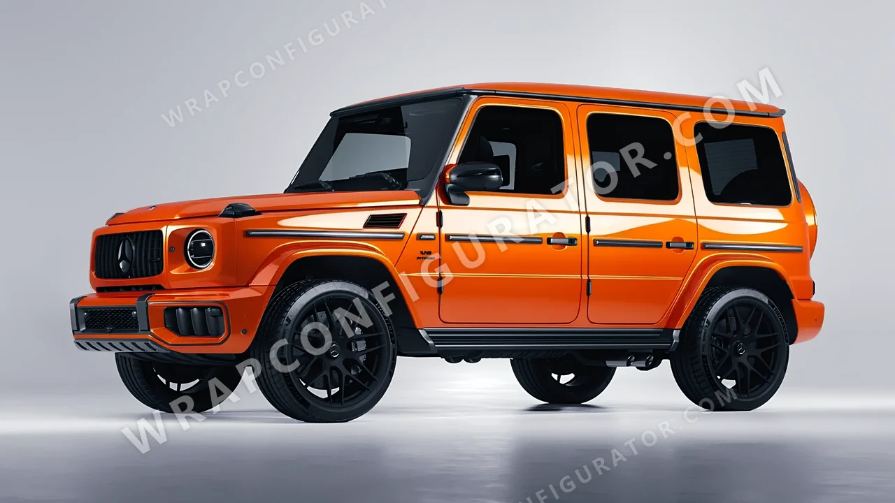 Orange Mercedes-Benz G Class AMG 2025 wrapped in 3M Gloss Fiery Orange G364
