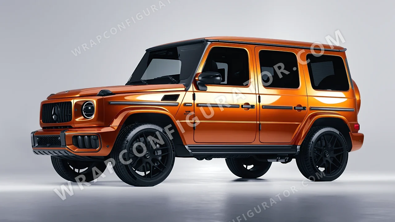 Orange Mercedes-Benz G Class AMG 2025 wrapped in 3M Gloss Liquid Copper G344