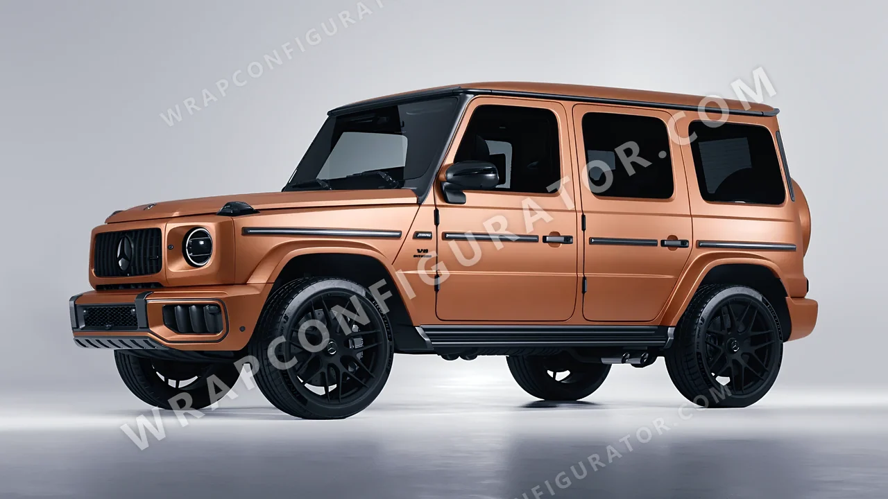 Orange Mercedes-Benz G Class AMG 2025 wrapped in 3M Matte Copper Metallic M229